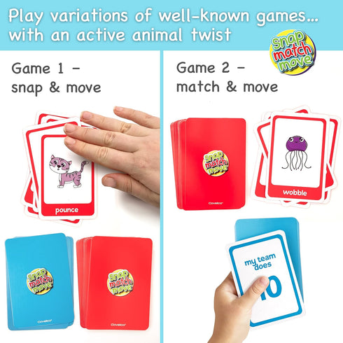 Animal Cards for Kids - Fun Exercise Games Action Cards for Preschool Card Games & Gross Motor Games