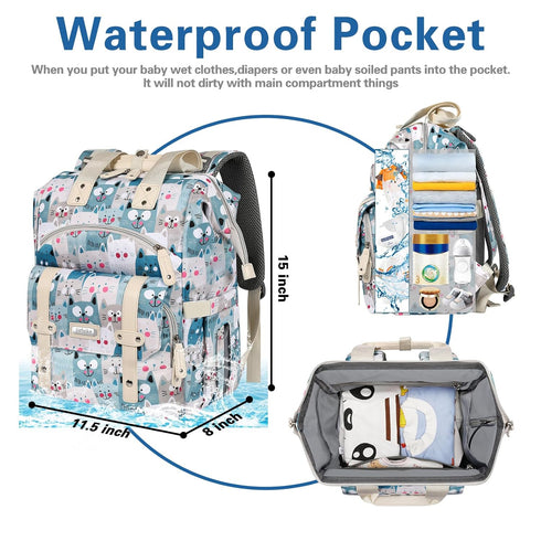 Backpack,Baby Boys,15.6inch Jiefeike Diaper Bag Bags for Mom Dad Girls Cat Dog Travel Baby Diaper Bags with Insulated