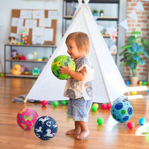 Pack 4 6" Set 1-6, 2 ZOOJOY of Playground Balls, Rubber Bouncy Kickball for Toddlers Ages Indoor & Outdoor Dodgeball
