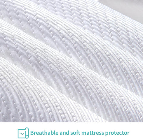 100% 52" 28" 8.6" Crib Mattress Protector Sheets Fitted Waterproof Crib Mattress Pad Cover, Noiseless & Machine Wash
