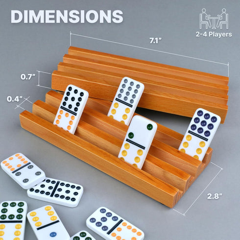 Set 4 Queensell Domino Holders for Mexican Train - Domino Trays of - Mexican Train Accessories - Domino Racks from