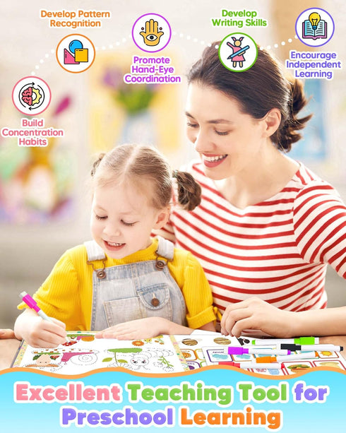 3 4 3-5, Toddler Busy Book Preschool Learning Activities, Montessori Educational Toys for year old Boy Girl Gifts