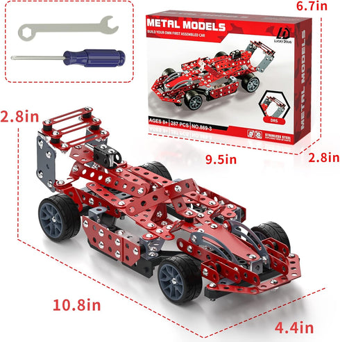 Set 8-12, 8 9 10 11 Lucky Doug Building Kit Model Car - STEM Project Building Toys for Kids Ages Assembly Building