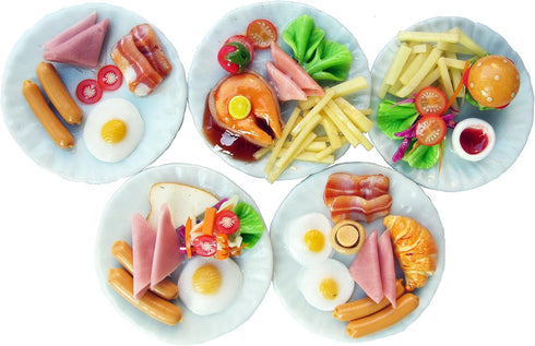 Mixed 5 Assorted Breakfast Sausage Dollhouse Miniature Food Collectibles