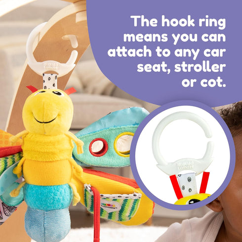 0 Lamaze Clip On Car Seat and Stroller Toy - Freddie the Firefly - Includes Lady Bug Teether - High Contrast Sensory