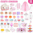 Set 63Pcs Sets 3-5 6 Playset, Tea Party for Little Girls, Pretend Play Toys, Princess Dress Up Tea Time, Tin Tea
