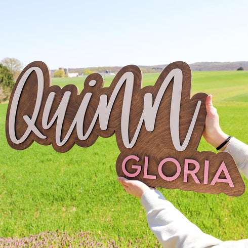 Wooden Name Signs for Nursery, Baby Name Sign, Name Signs for Kids Room, Custom Plaque, Nursery Wall Art, (Quinn