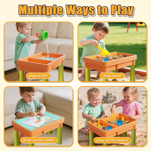2.6lbs 6 Lehoo Castle Sensory Table with Sensory Sand, Indoor Sensory Bin with Lid & Play Sand, Construction Kit