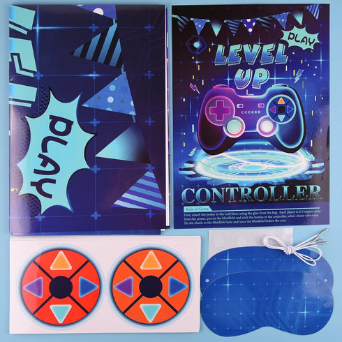 ASTARON Pin The Button on The Video Game Party Game: 30 Video Game Button Stickers, Game Theme Birthday Party Supplies