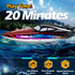 jogpun 30KMH 7 8-12 Cooling,20Mins,Low Alert,2.4Ghz,Red RC Remote Control Boat with LED Light Modes Waterproof Electric