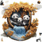 Jiroinlly Wooden Puzzles for Adults 500 Pieces, Panda Family, Unique Shaped Jigsaw