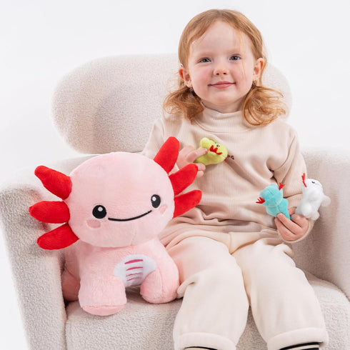 Mommy 5 3-8, Axolotl Stuffed Animals, Axolotl Plush with Baby, Pcs Plush Toy for Girl Boy, Birthday Gifts