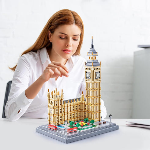 6473PCS Architecture Big Ben Micro Building Blocks Set - Model Kit Toy for Adults and Kids Ages 14+