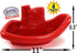 (11") Set 4 Pack Matty's Toy Stop Plastic Nesting/Stacking Tug Boats Red, Blue, Pink & Yellow Gift Bundle, Perfect