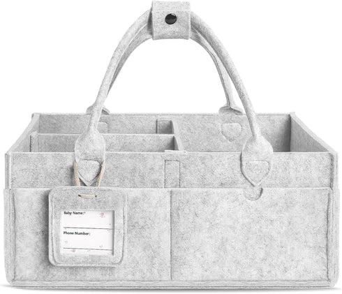 GEMII Diaper Caddy Organizer-Large Baby Caddy Organizer with Handle, Newborn Registry Essentials, Baby