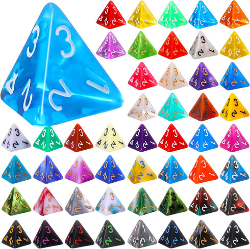 Skylety 50 Pieces Polyhedral Dice Sets with Black Pouch for RPG MTG Tabletop Role Playing Games