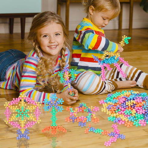 NiToy 100PCS 3+, Snowflake Interlocking Building Block Educational Toy for Kids Ages Multi-Color Solid Plastic Early