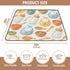 Caihoyu 50'' 50'' Baby Food Items Pattern - Watercolor Style Cute Foldable Baby Activity Play Mat for Indoor Outdoor