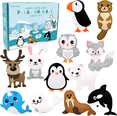 CiyvoLyeen Polar Animals Sewing Kit for Kids Make Your Own Winter Polar