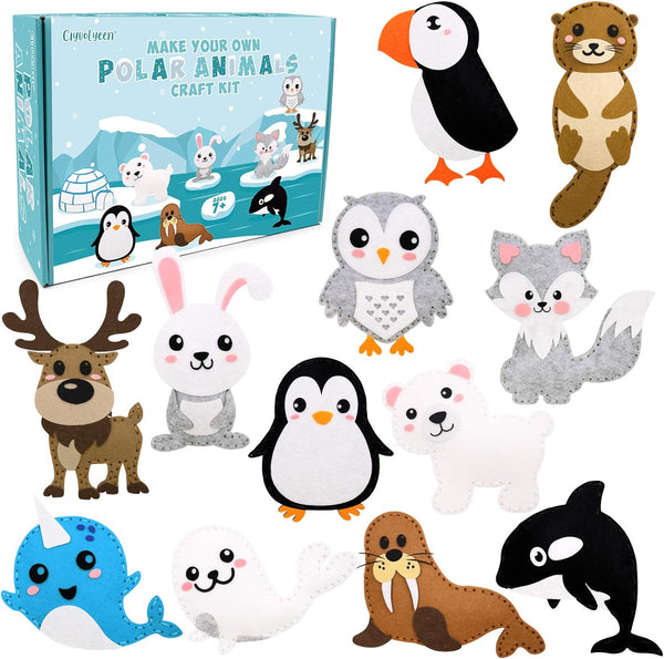 CiyvoLyeen Polar Animals Sewing Kit for Kids Make Your Own Winter Polar