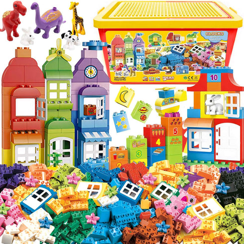 Liberty Imports Big Building Blocks, 166 Pieces with Storage Organizer Box, Educational Learning Toy Set for Toddlers