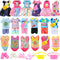 19 Pcs Mini 6 Inch Doll Clothes and Accessories, 4 Sets Fashion Dresses, Casual Tops, Pants, Swimsuits, Shoes