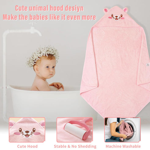 Towels,6 Pack Set,Soft Essential(31.5 31.5 Inch) Yaiseiko Baby Hooded Bath Baby Bath Towel and Absorbent Toddler Towels