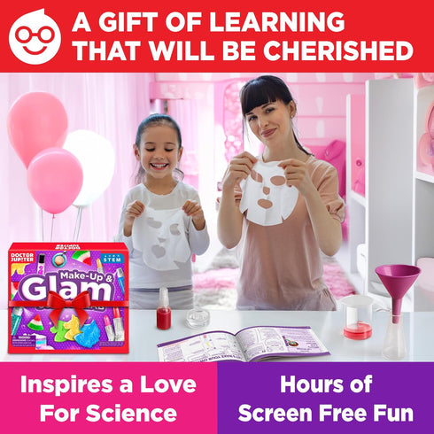 6-8-12 50 6-7-8-9+ Doctor Jupiter Glam DIY Craft, Make-Up Kit for Girls Ages | Lip Gloss, Bath Bomb, Perfume Making Kit