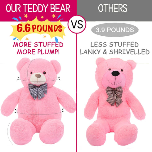 IKASA Giant Teddy Bear Plush Toy Stuffed Animal - Pink, 47 Inches