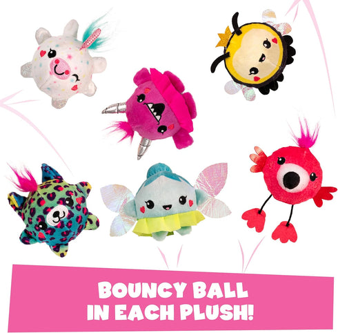Plush Crush Series 3 Puzzle Ball (3-Pack), Surprise Collectible Character Bouncy Ball Plush Toy by Scentco