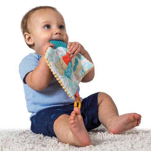 Mary Meyer Lil' Hero Crinkle Teether Toy, 6 x 6-Inches, with Baby Paper and Squeaker