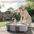 0 36 Collapsible Baby Bathtub - Large Baby Bath Tub with Thermometer & Cushion | Travel Portable Newborn Infant Bathtub