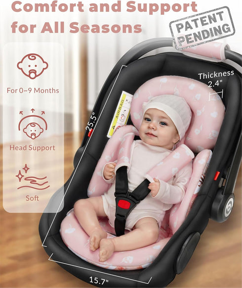 TinlyFinly Newborn Car Seat Insert, Head and Body Support, Reversible Infant Insert Compatible with Baby Carseat