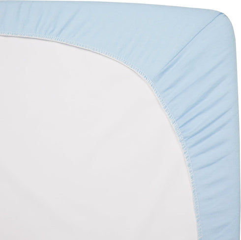 15" 33" 100% American Baby Company x Fitted Bassinet Sheet, Natural Cotton Jersey Knit, Baby Blue, Soft Breathable