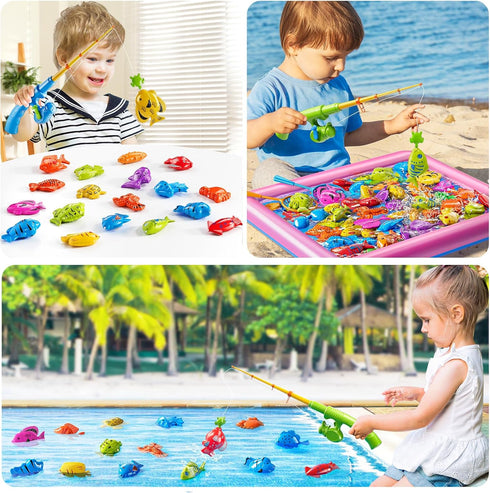 TEMI Fishing Toy for Kids 3-8 Years Old - Magnetic Fishing Pole Bath Toy for Toddlers, Summer Water Fun