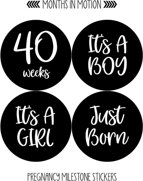 Pregnancy Weekly Belly Growth Stickers, Large Set of 36, Week to Week Photo Prop for Expecting Maternity Keepsake