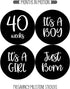 Pregnancy Weekly Belly Growth Stickers, Large Set of 36, Week to Week Photo Prop for Expecting Maternity Keepsake