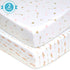 2 Pack 28" 52", 100% American Baby Company Fitted Crib Sheets x Soft Breathable Neutral Cotton Jersey Sheet, Sparkle