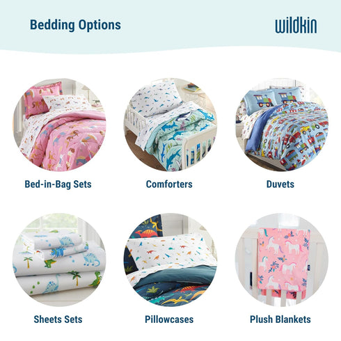 100% Set Cozy Wildkin Cotton Toddler Sheet Soft & Bed Sheets - Horses
