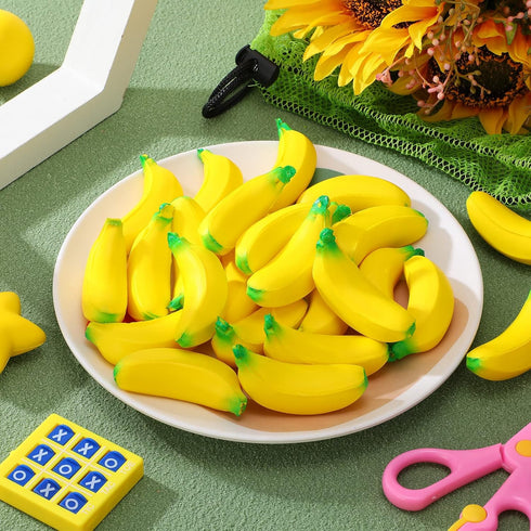 100 Adults(2.36 Inches) Jerify Pcs Banana Stress Toys Stretchy Banana Fidget Toys Realistic Stretchy Pu Foam Party