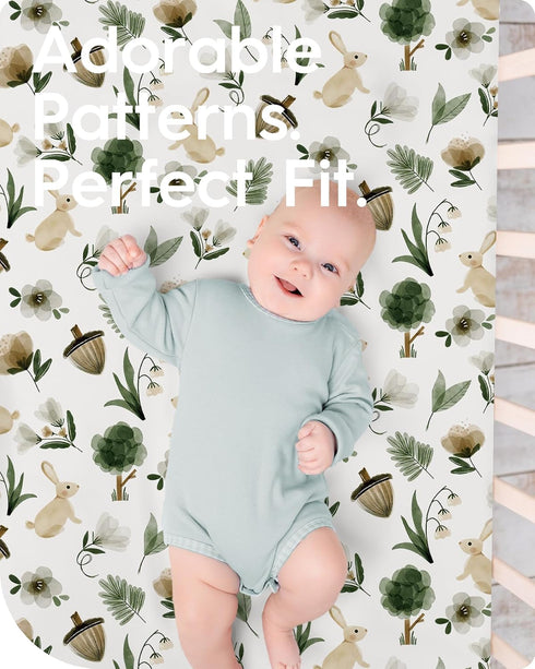 28''x52''x9'' Crib Sheet Netural, Premium Soft Safari Jersey Knit Fitted Crib Sheet, Crib Mattress Sheet, Extra Deep