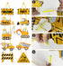 DISHIDIANZI 10 Pcs Construction Themed Party Cardboard Cutout Porch Banner Sign Decoration Supplies for Kids Baby