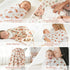 4 Pack 47"x47" Muslin Swaddle Blankets for Newborn, Large Soft Breathable Bamboo Cotton Baby Blanket, Lightweight