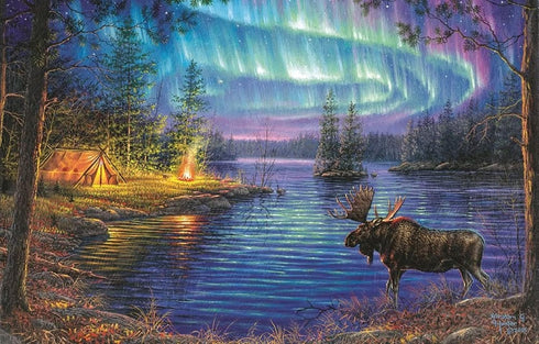 SUNSOUT INC - Northern Night 1000 pc Jigsaw Puzzle by Artist Abraham Hunter - Nature, Finished Size 19" x 30" - MPN#