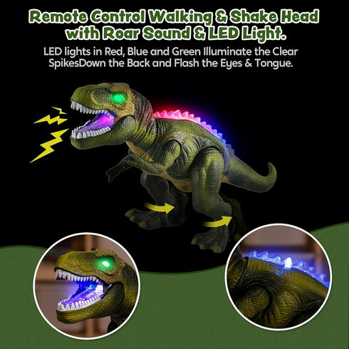JOYIN Robot Dinosaur Toy for Kids 3+, Big T-Rex with Light and Realistic Roaring Sound, Electronic Steam Toy