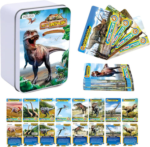 168 PCS Dinosaur Cards Set - Educational Learning Flash Cards, Collectible Dinosaur Trading Cards for Kids