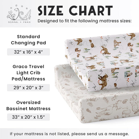 2-Pack Baby Changing Pad Cover for Boys, Girls (Magic Forest) - Premium Fitted Sheets Baby Diaper Changing Table Cover
