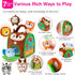 6 6-12 1-3 Soft Baby Sensory Toys - Squirrel Barn with Stuffed Zoo Animals - Rattles, Crinkles, Squeak, Mirror