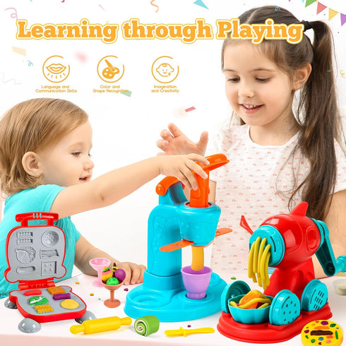59 3 1 Sets 3-4-8, Playset Aprilwolf PCS in Dough for Kids Ages Art Crafts Dough Tools Kit, Ice Cream Noodle Hamburger