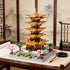 Set 14+ 2200 JXRLMB Chinese Ancient Famous Architecture Micro Building Blocks for Adults Yellow Crane Tower with Sakura